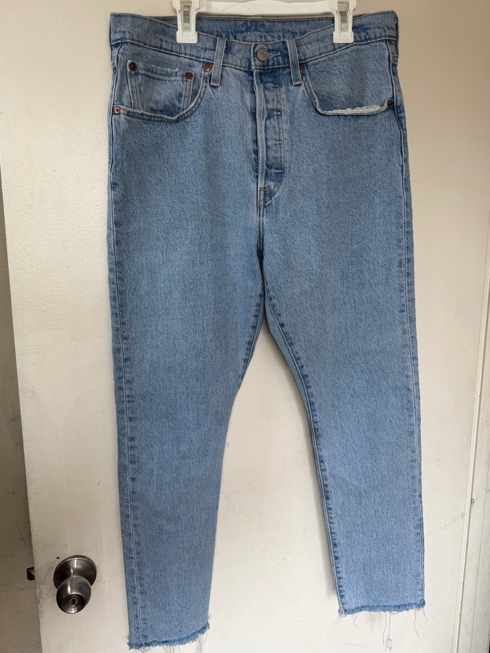 Levi’s 501 Skinny Jeans Light Wash Raw Hem W30 L28